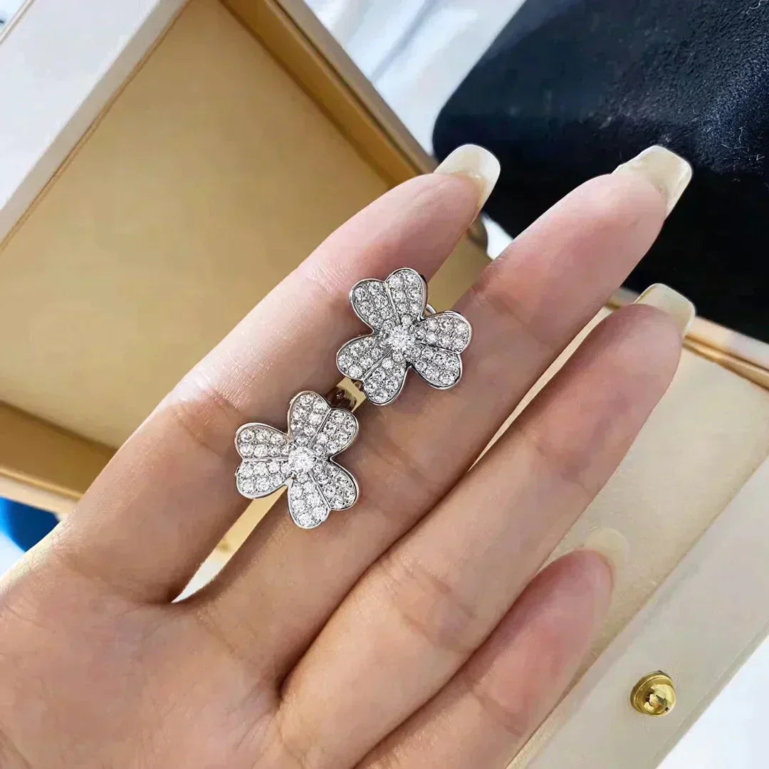 [BLAUE TRÄNEN]CLOVER COMOS DIAMANT OHRRINGE SILBER
