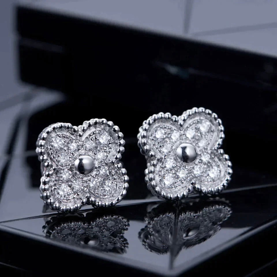 [BLAUE TRÄNEN]KLEE 1 MOTIFS DIAMANT OHRSTECKER SILBER