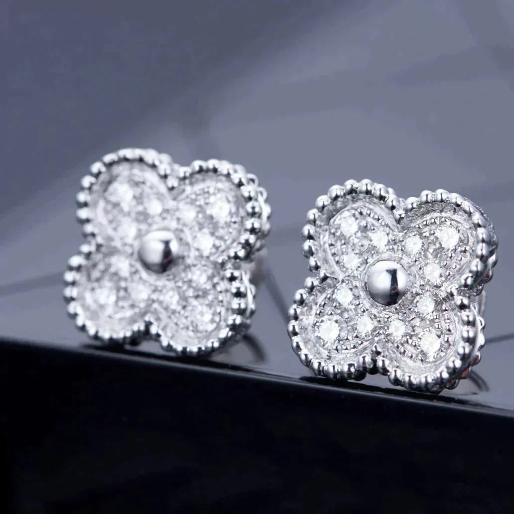 [BLAUE TRÄNEN]KLEE 1 MOTIFS DIAMANT OHRSTECKER SILBER