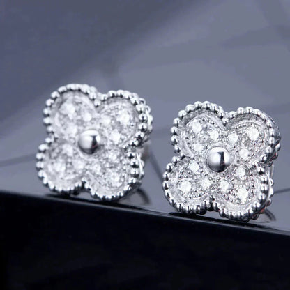[BLAUE TRÄNEN]KLEE 1 MOTIFS DIAMANT OHRSTECKER SILBER