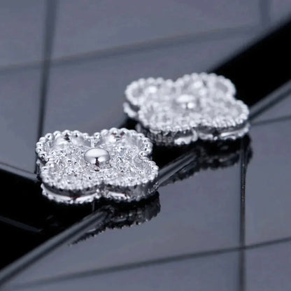 [BLAUE TRÄNEN]KLEE 1 MOTIFS DIAMANT OHRSTECKER SILBER
