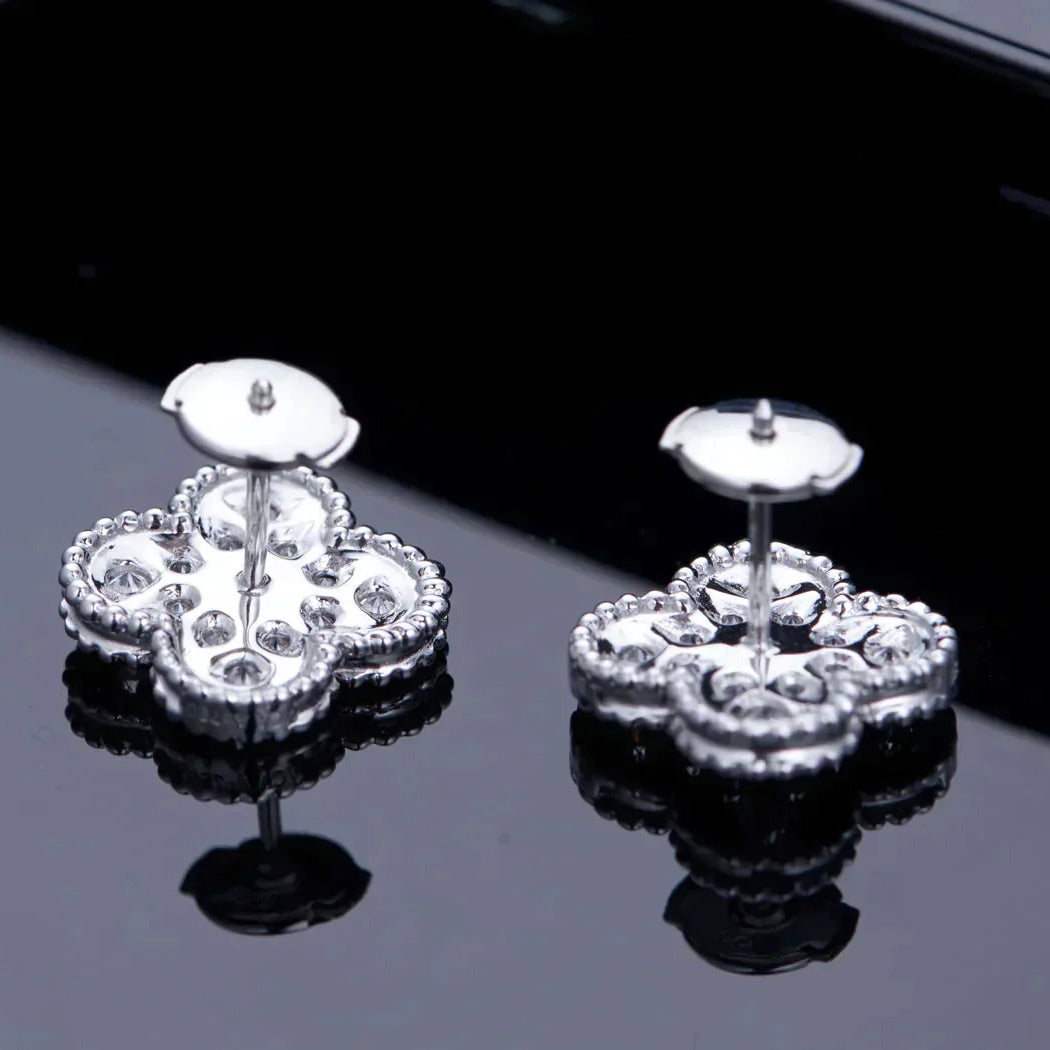 [BLAUE TRÄNEN]KLEE 1 MOTIFS DIAMANT OHRSTECKER SILBER