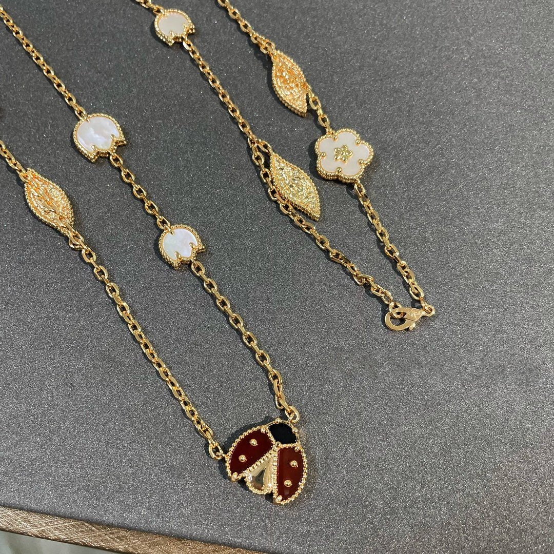 [BLUE TEARS]LUCKY SPRING 15 MOTIFS GOLD NECKLACE