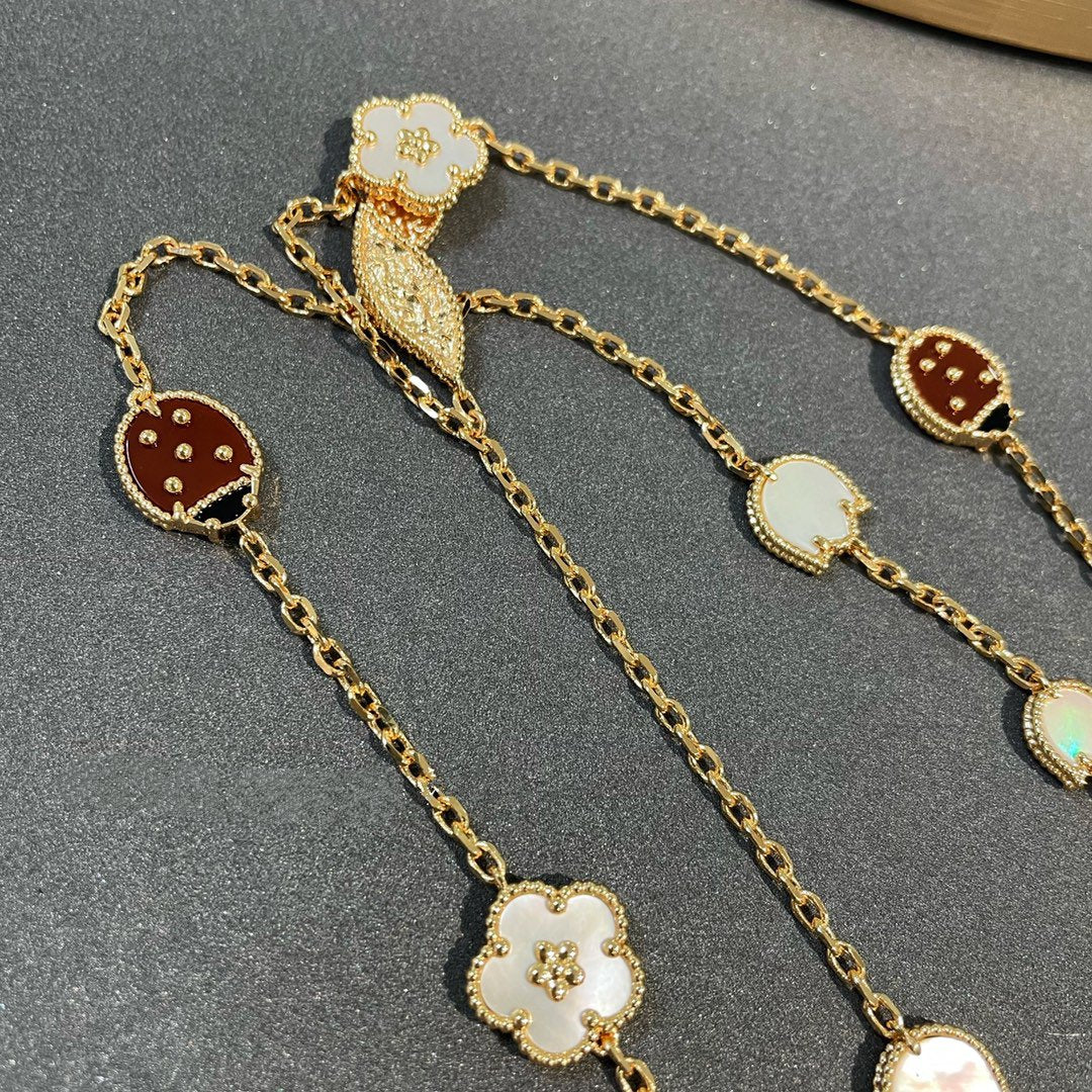 [BLUE TEARS]LUCKY SPRING 15 MOTIFS GOLD NECKLACE