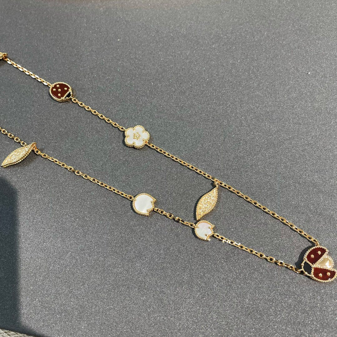 [BLUE TEARS]LUCKY SPRING 15 MOTIFS GOLD NECKLACE