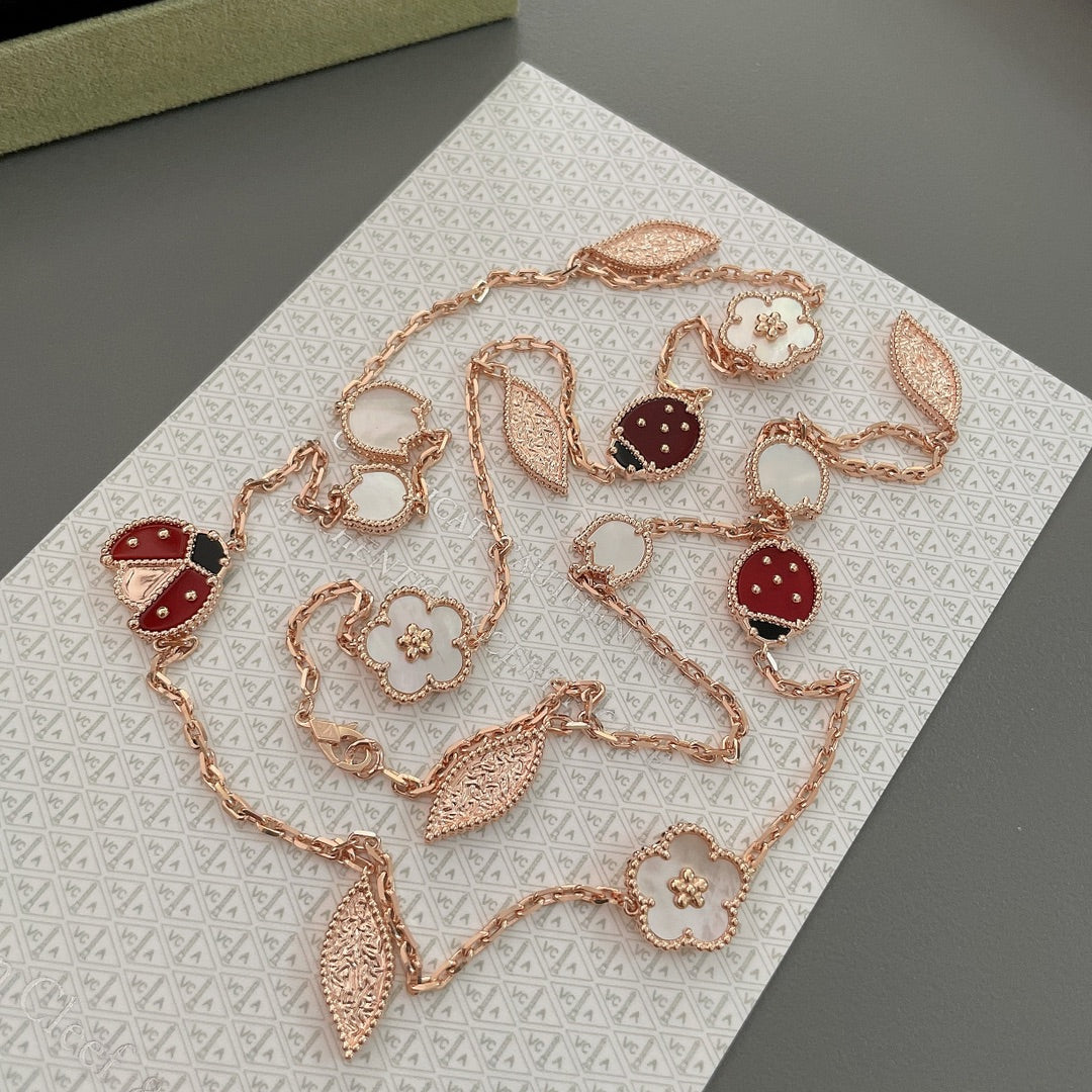 [BLUE TEARS]LUCKY SPRING 15 MOTIFS ROSE GOLD NECKLACE
