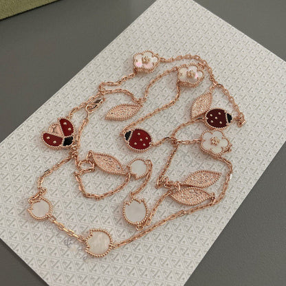 [BLUE TEARS]LUCKY SPRING 15 MOTIFS ROSE GOLD NECKLACE