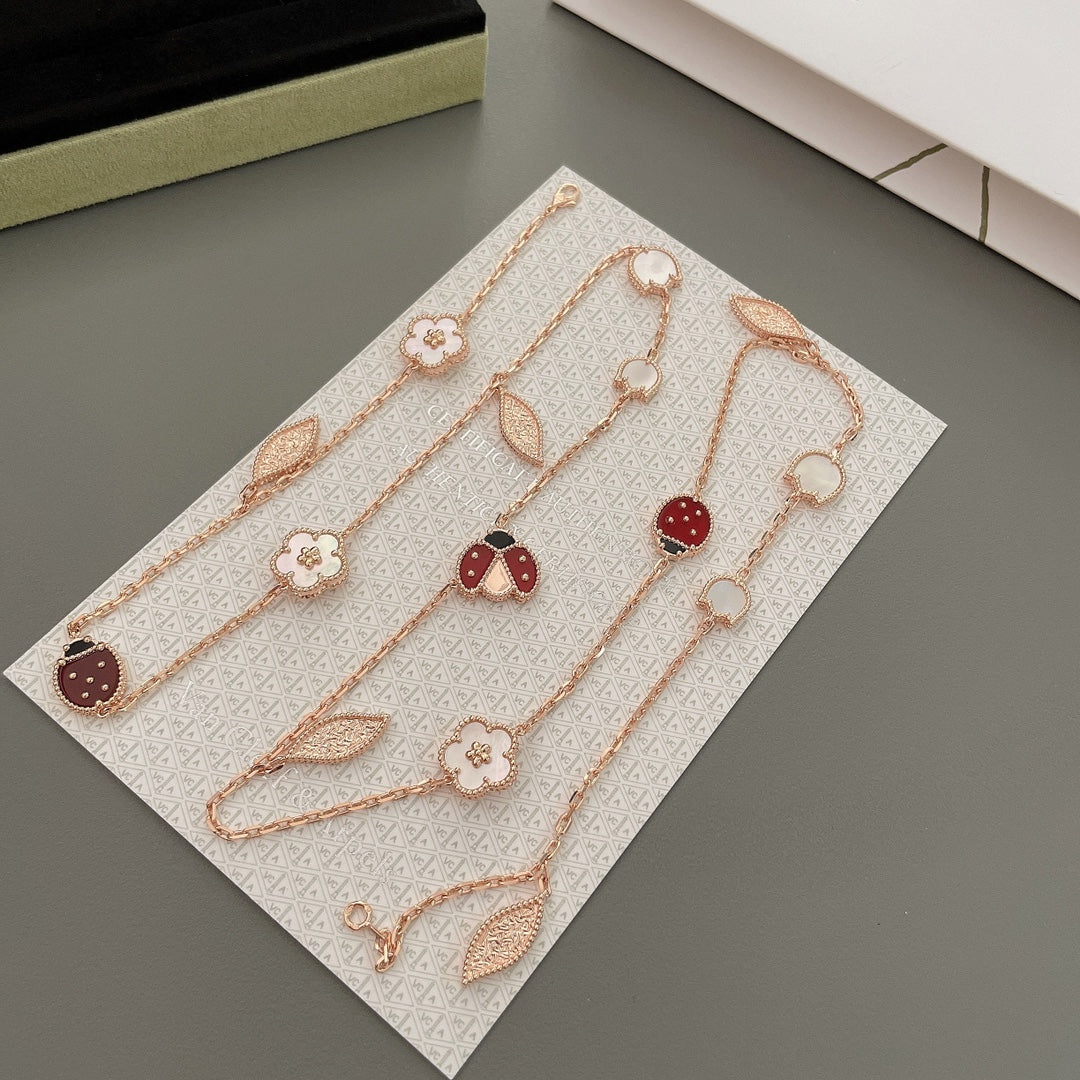 [BLUE TEARS]LUCKY SPRING 15 MOTIFS ROSE GOLD NECKLACE