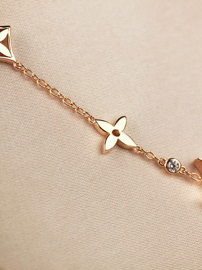 [BLUE TEARS]STAR AND SUN 7 MOTIFS GOLD BRACELET