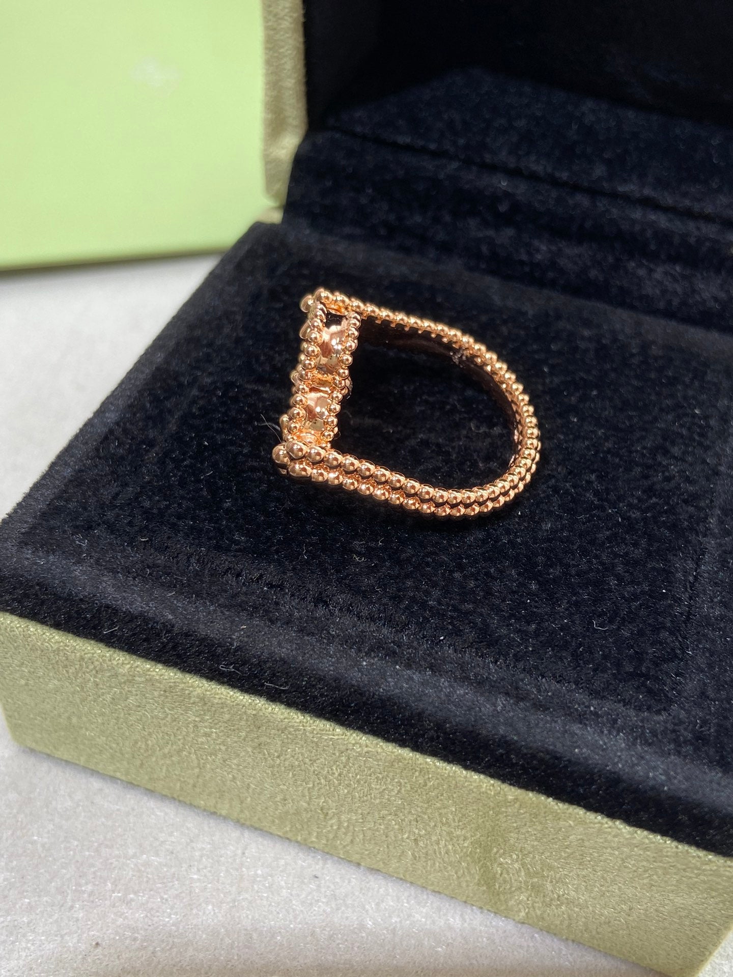 [BLUE TEARS]CLOVER RIVERSIBLE ROSE GOLD RING