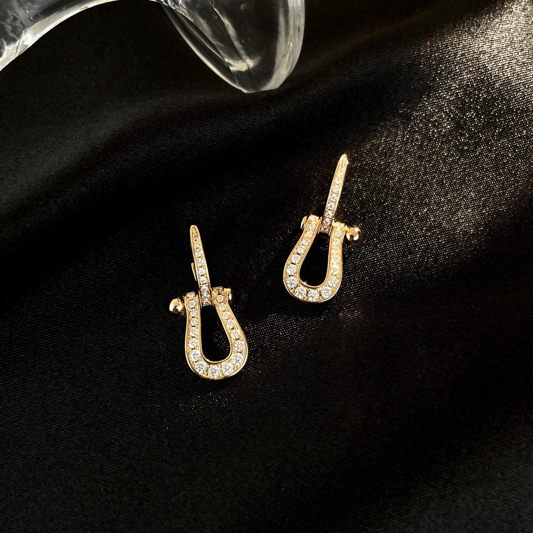 [BLUE TEARS]FORCE 10 FULL DIAMOND DROP EARRINGS MEDIUM MODEL