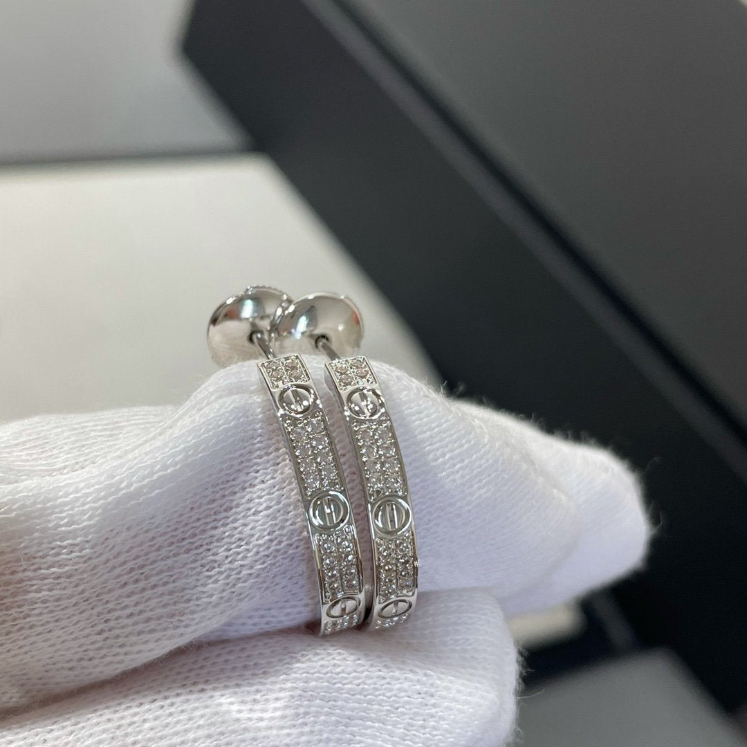 [BLAUE TRÄNEN]LIEBE DIAMANT SILBER HOOP OHRRINGE