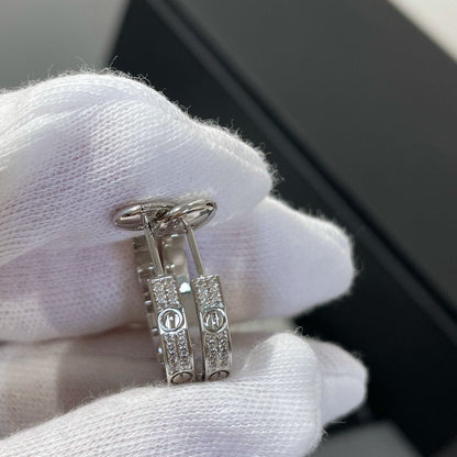 [BLAUE TRÄNEN]LIEBE DIAMANT SILBER HOOP OHRRINGE