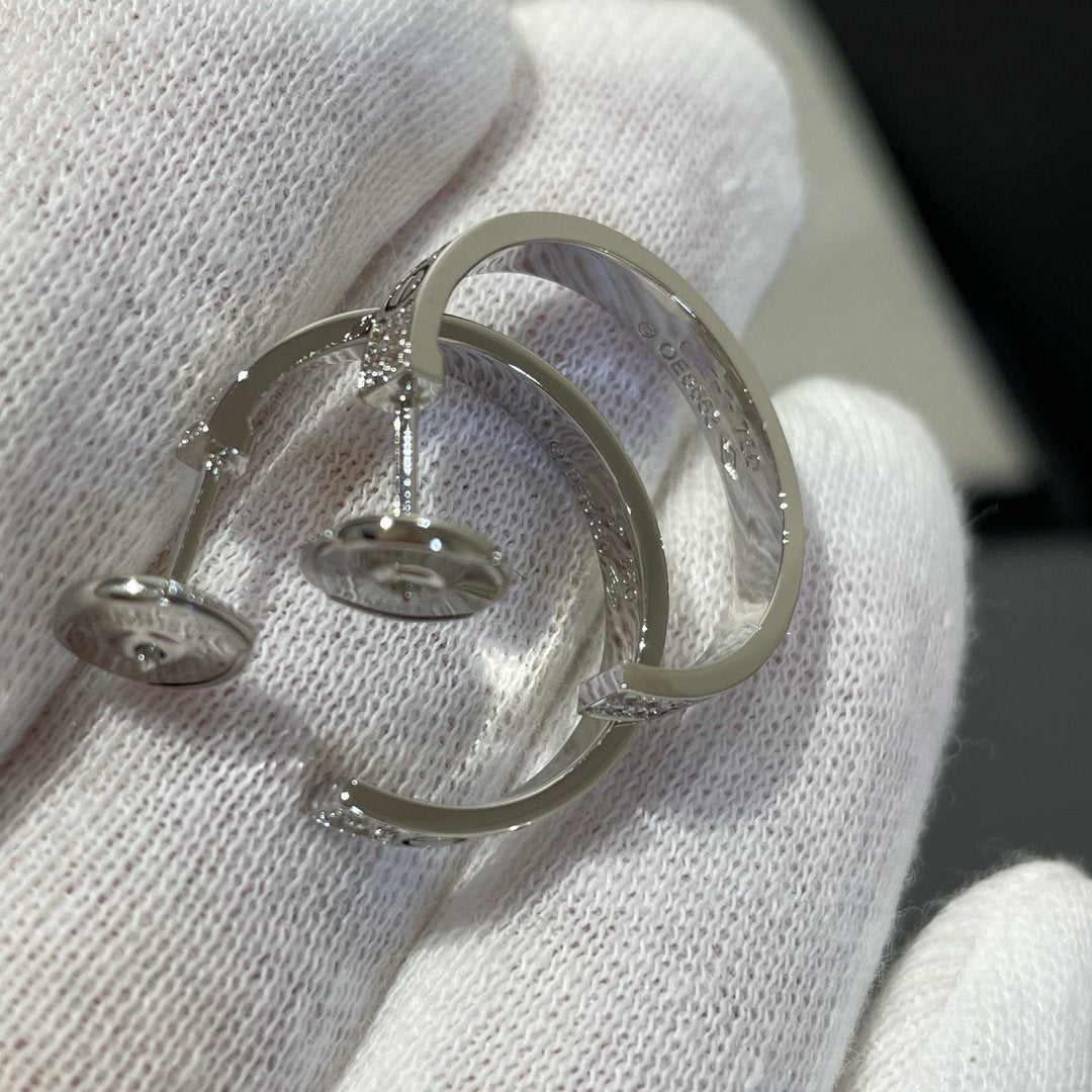 [BLAUE TRÄNEN]LIEBE DIAMANT SILBER HOOP OHRRINGE