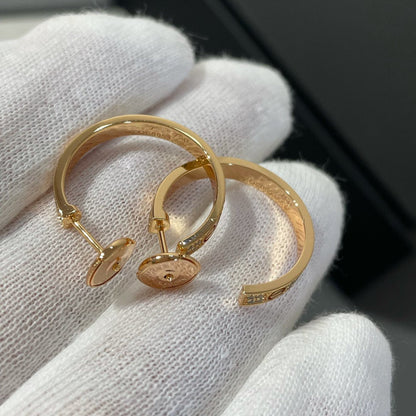 [BLAUE TRÄNEN]LOVE DIAMANT-KREOLEN AUS ROTGOLD