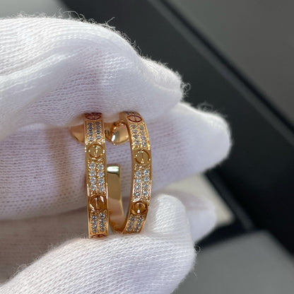 [BLAUE TRÄNEN]LOVE DIAMANT-KREOLEN AUS ROTGOLD