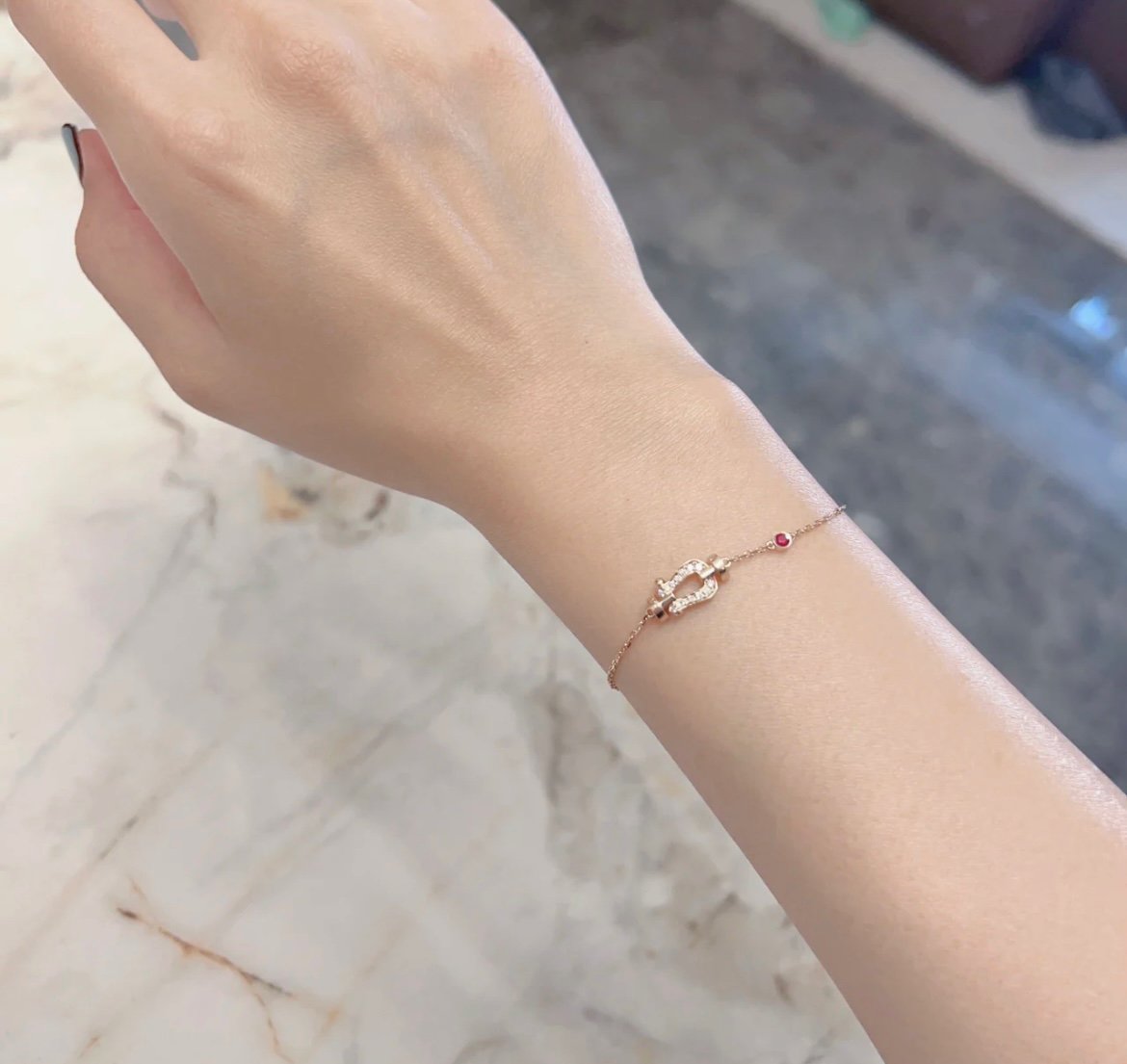 [BLAUE TRÄNEN]FORCE 10 DIAMANTKETTENGLIEDER ROSÉGOLDARMBAND