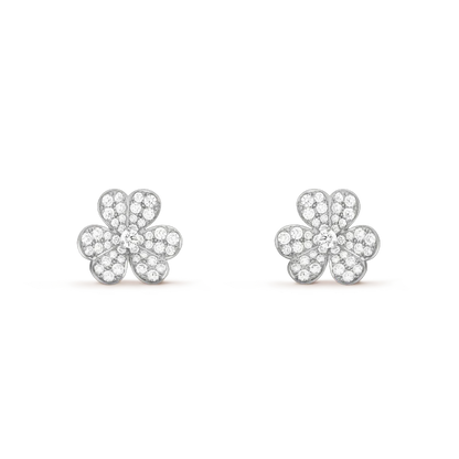 [BLAUE TRÄNEN]CLOVER COMOS DIAMANT OHRRINGE SILBER