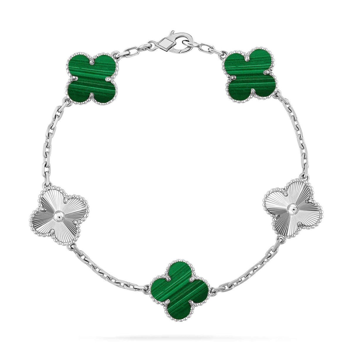 [BLUE TEARS] CLOVER 5 MOTIF MALACHITE BRACELET COLLECTION
