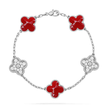 [BLUE TEARS]CLOVER 5 MOTIF RED PATTERN BRACELET COLLECTION