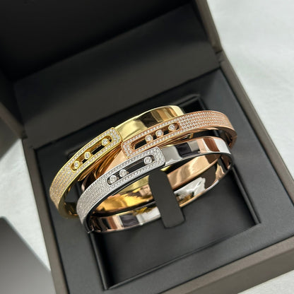 [Blue Tears Jewelry]Move Noa Rose Gold Pavé Diamond Bangle Bracelet