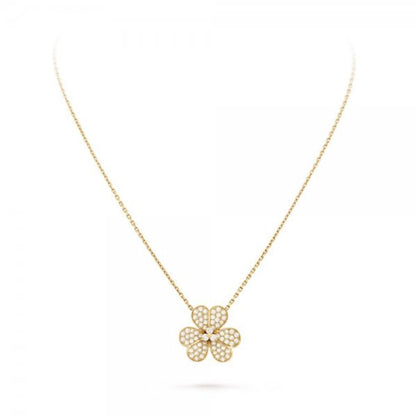 [BLUE TEARS]FLOWER DIAMOND NECKLACE