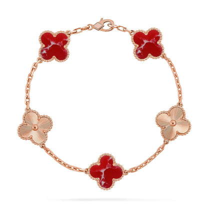 [BLUE TEARS]CLOVER 5 MOTIF RED PATTERN BRACELET COLLECTION