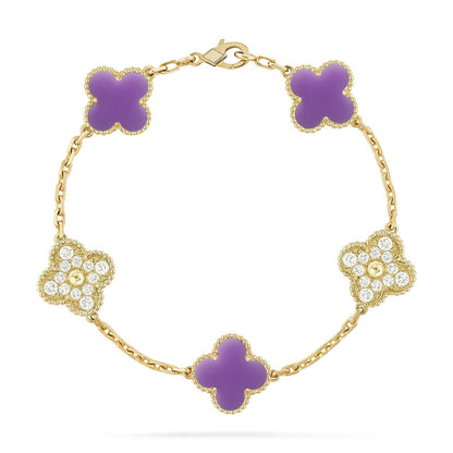 [BLUE TEARS]CLOVER 5 MOTIF LIGHT PURPLE BRACELET COLLECTION