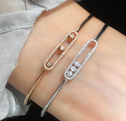 [Blue Tears Jewelry]Move Pavé Diamond Bangle Bracelet M
