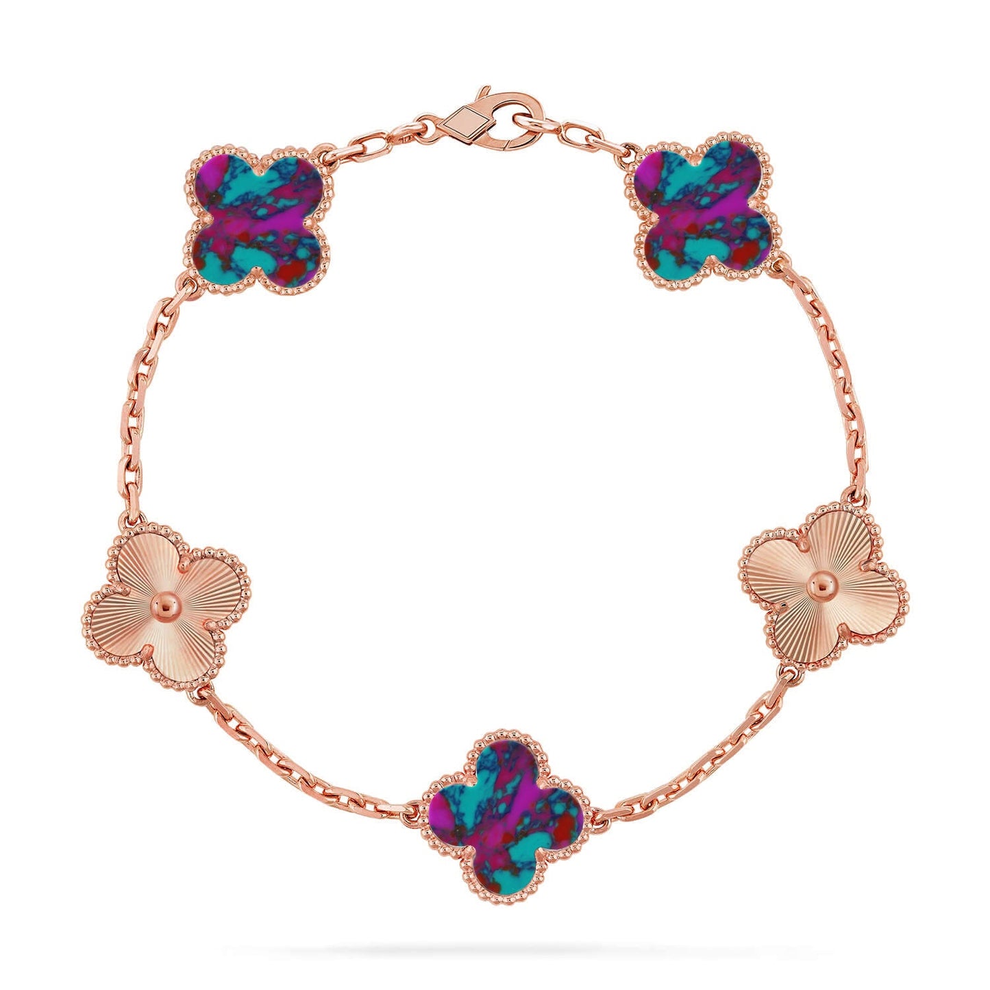 [BLUE TEARS]CLOVER 5 MOTIF COLOR GEMSTONES BRACELET COLLECTION