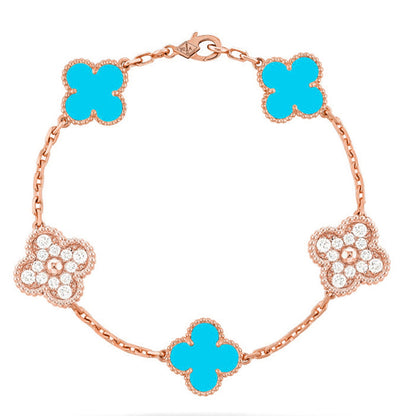 [BLUE TEARS] CLOVER 5 MOTIF TURQUOISE BRACELET COLLECTION
