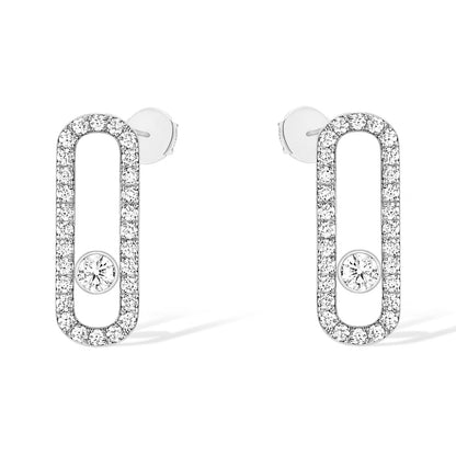 [Blue Tears Jewelry]MOVE UNO STUD DIAMOND PAVED EARRINGS