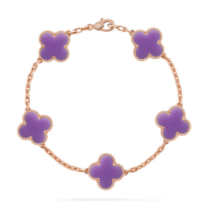 [BLUE TEARS]CLOVER 5 MOTIF LIGHT PURPLE BRACELET COLLECTION