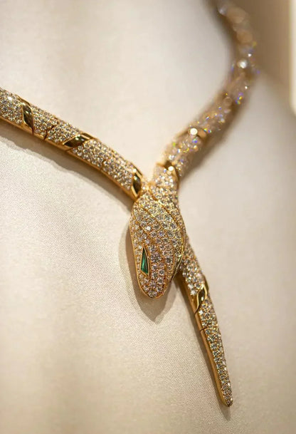 [BLUE TEARS]HAUTE COUTURE GOLD SERPENTI NECKLACE