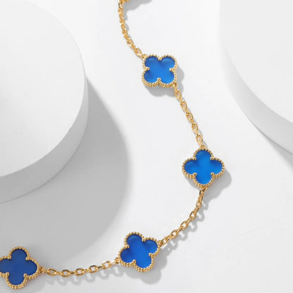 [BLUE TEARS]CLOVER 10 MOTIFS LASER NECKLACE