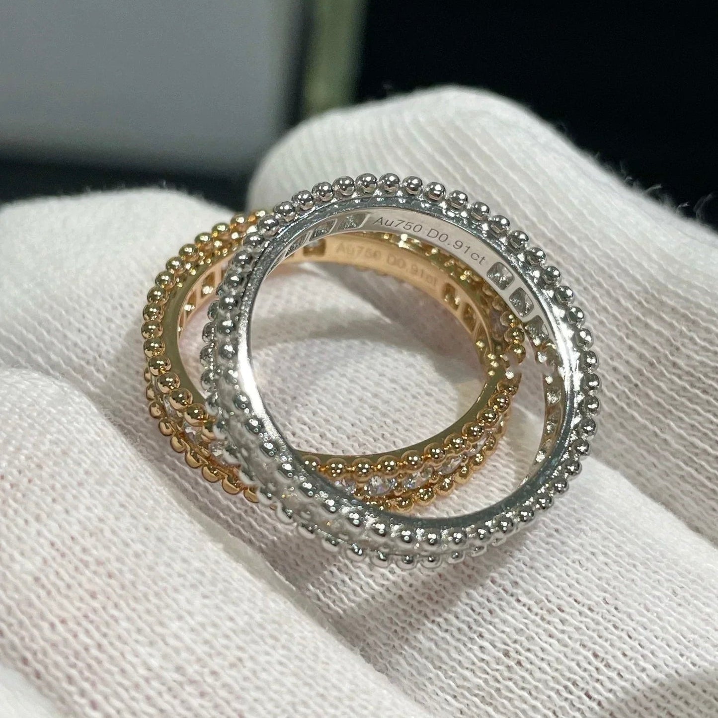 [BLUE TEARS]PERLEE DIAMOND SILVER RING