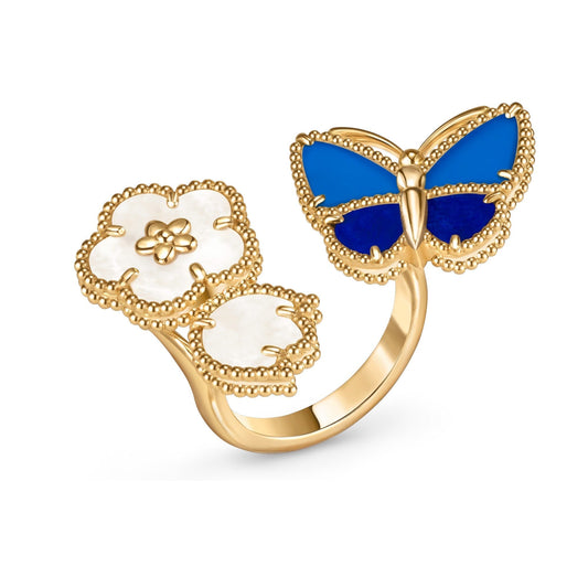 [Blue Tears Jewelry]LUCKY SPRING BUTTERFLY OPEN-FACE RINGS