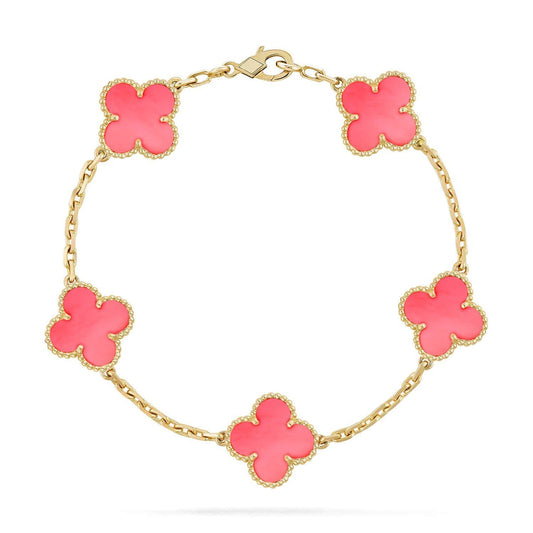[BLUE TEARS] CLOVER 5 MOTIFS  PINK MOP BRACELET COLLECTION