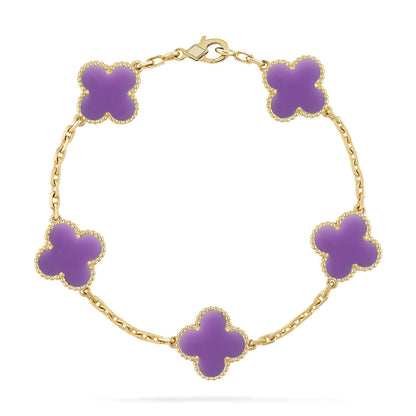 [BLUE TEARS]CLOVER 5 MOTIF LIGHT PURPLE BRACELET COLLECTION