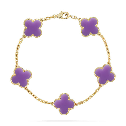 [BLUE TEARS]CLOVER 5 MOTIF LIGHT PURPLE BRACELET COLLECTION