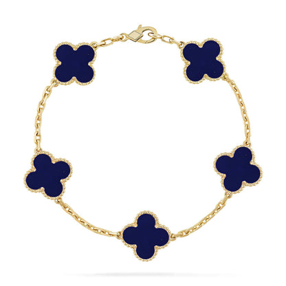 [BLUE TEARS]CLOVER 5 MOTIF LAPIS LAZULI BRACELET COLLECTION