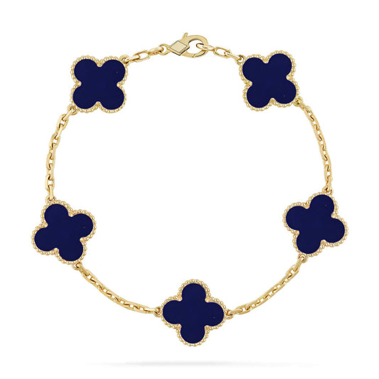 [BLUE TEARS]CLOVER 5 MOTIF LAPIS LAZULI BRACELET COLLECTION