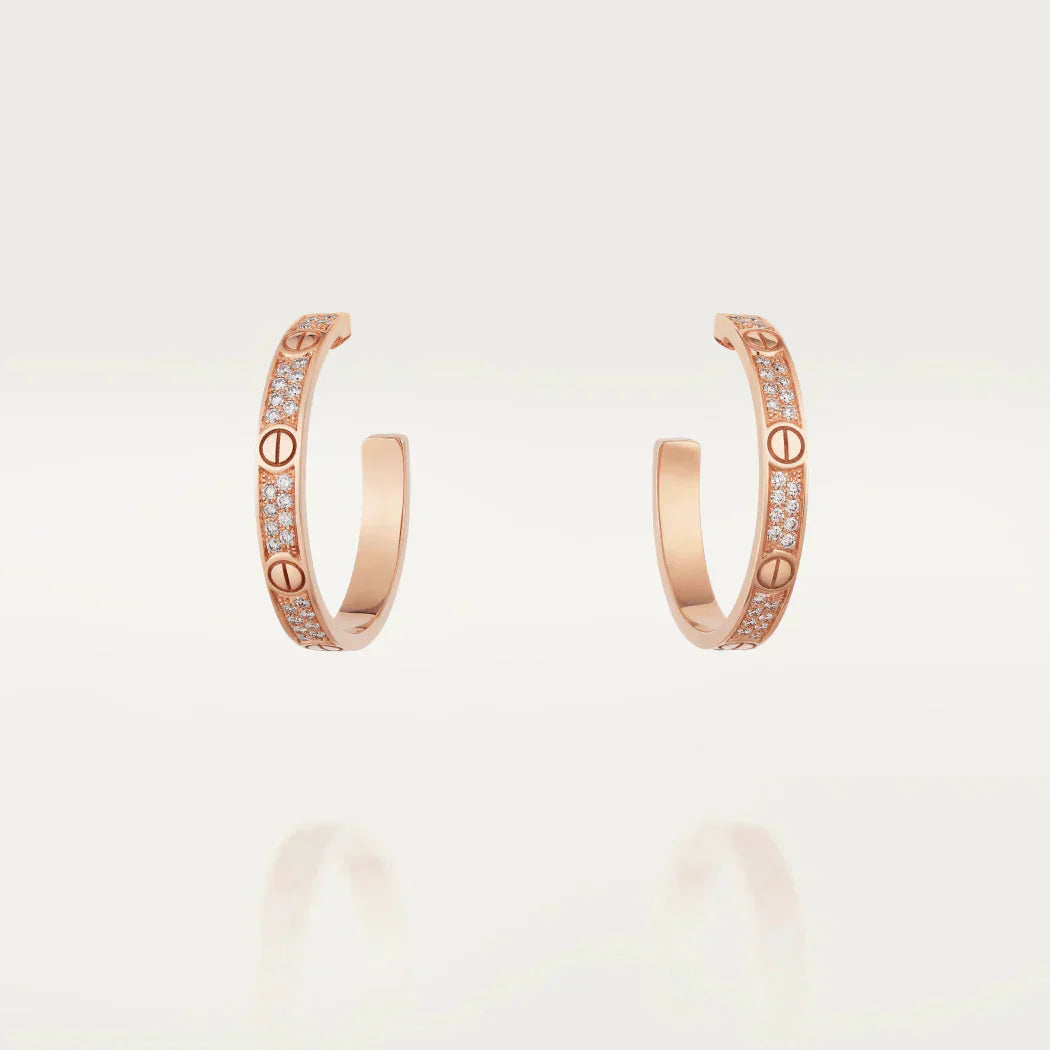 [BLAUE TRÄNEN]LOVE DIAMANT-KREOLEN AUS ROTGOLD