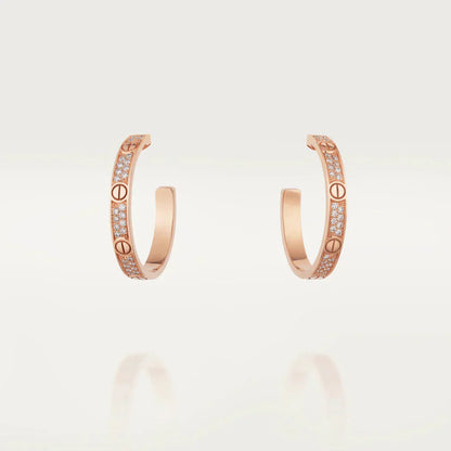 [BLAUE TRÄNEN]LOVE DIAMANT-KREOLEN AUS ROTGOLD