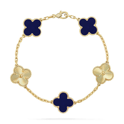 [BLUE TEARS]CLOVER 5 MOTIF LAPIS LAZULI BRACELET COLLECTION