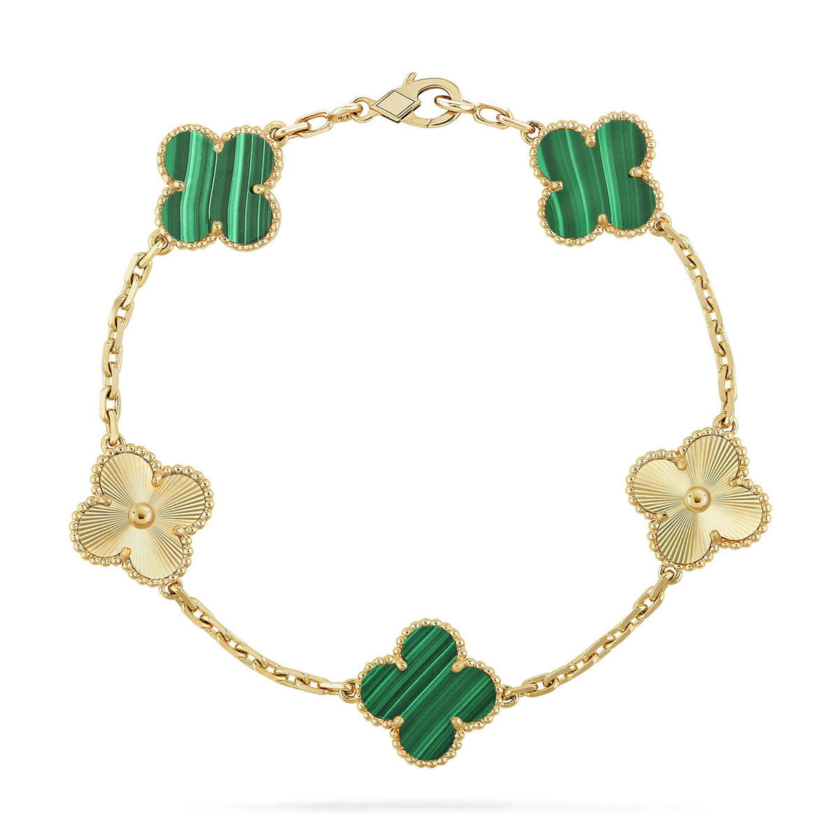 [BLUE TEARS] CLOVER 5 MOTIF MALACHITE BRACELET COLLECTION