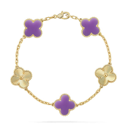 [BLUE TEARS]CLOVER 5 MOTIF LIGHT PURPLE BRACELET COLLECTION