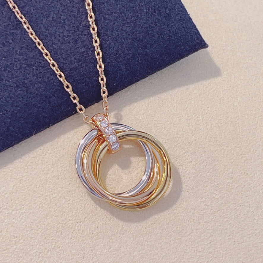 [BLUE TEARS]TRINITY NECKLACE GOLD  DIAMONDS