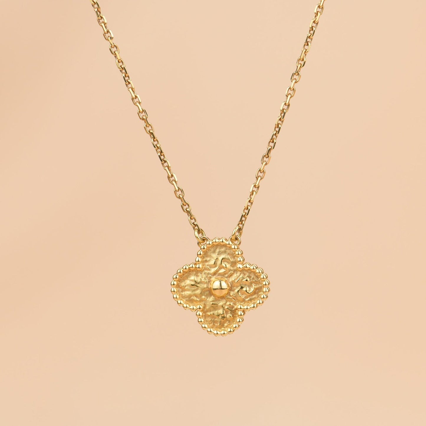 [BLUE TEARS]CLOVER 15MM  BRONZING NECKLACE