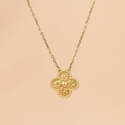 [BLUE TEARS]CLOVER 15MM  BRONZING NECKLACE